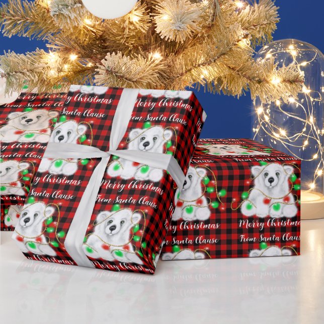 Julbjörn unge, vitbjörn unge presentpapper (Helgdagar)