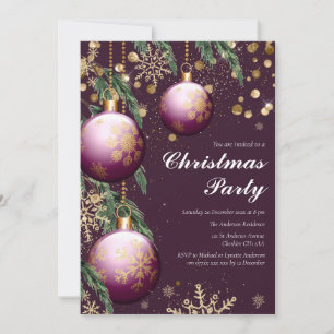 Julbjudan till Gräs Boughs & Baubles Inbjudningar