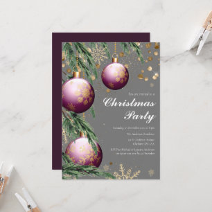 Julbjudan till Gräs Boughs & Baubles Inbjudningar
