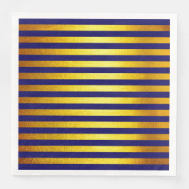 Julblå falskguldrandig pappersservett