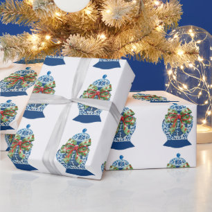 Julblå ingefärska krukor presentpapper