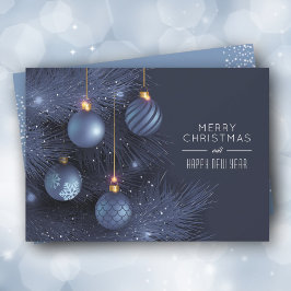 Julblå prydnadsföremål julkort