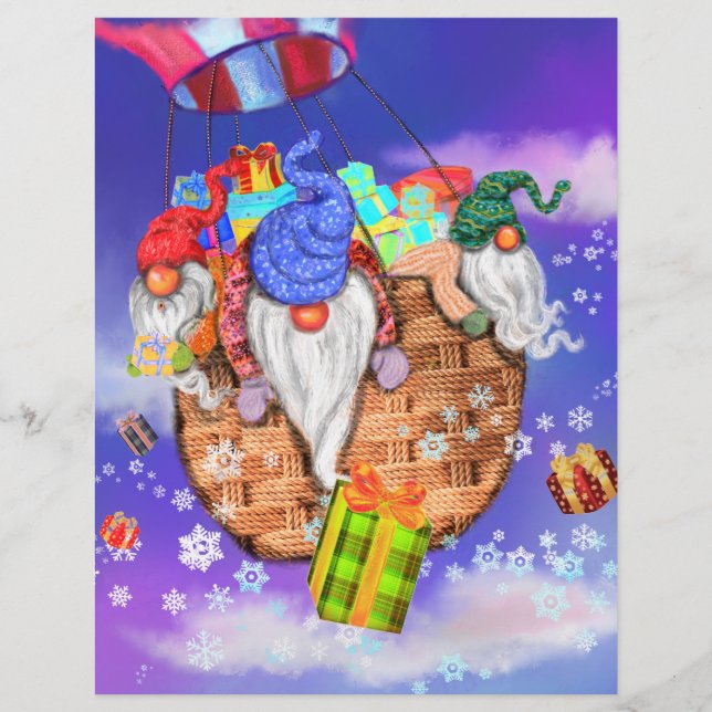 Julbläck med Gnomes Ge-gåvor Brevhuvud (Baksida)