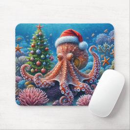 Julbläckfisk med jultomten musmatta