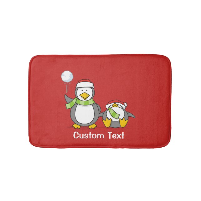 Julbläckpenguiner Badrumsmatta (Framsidan)