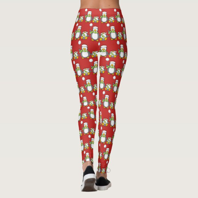Julbläckpenguiner Leggings (Baksida)