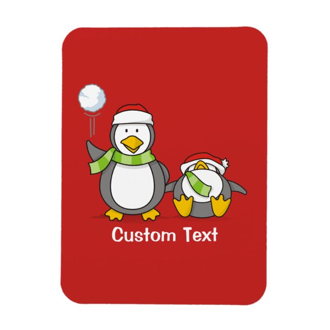 Julbläckpenguiner Magnet (Vertikal)