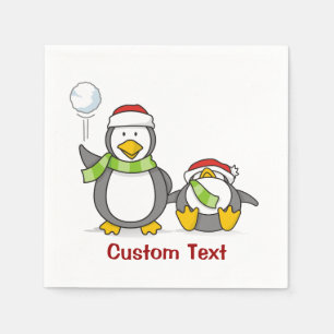 Julbläckpenguiner Pappersservett