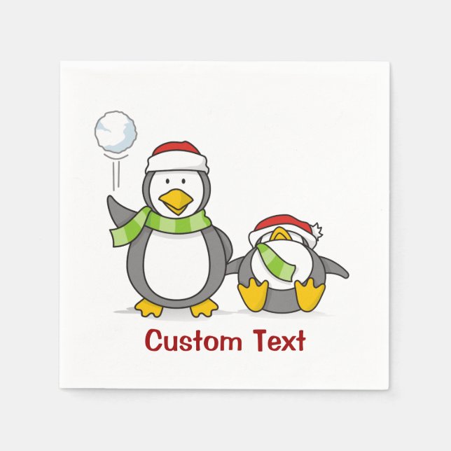 Julbläckpenguiner Pappersservett (Framsidan)