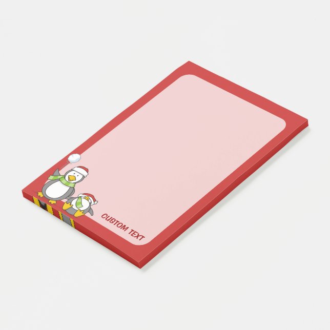 Julbläckpenguiner Post-it Block (Vinklad)