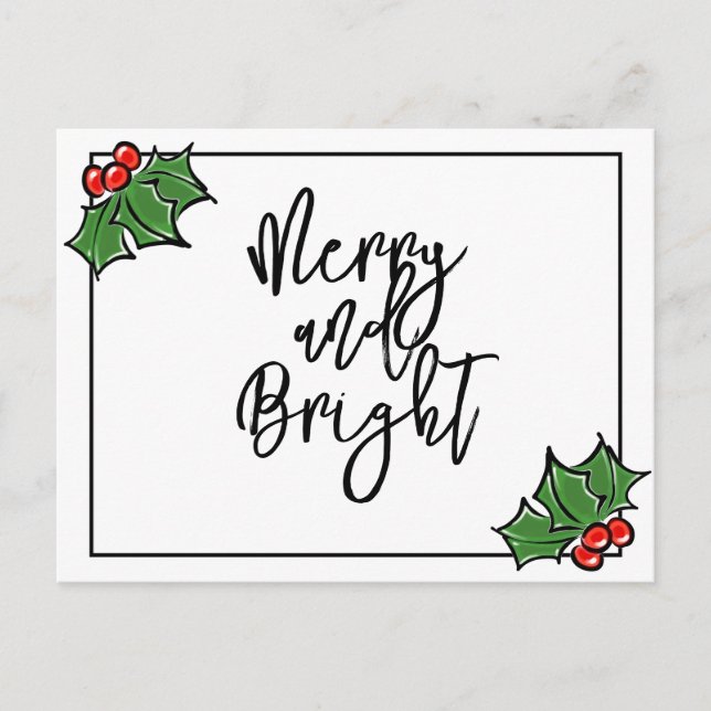 Julblad, julbär, roligt julmönster  vykort (Framsida)