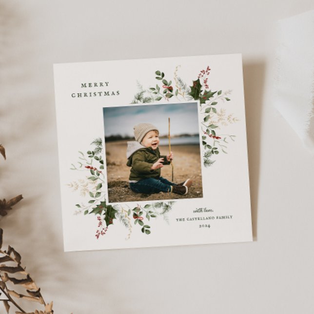 Julblad Platt Julkort (Skapare uppladdad)