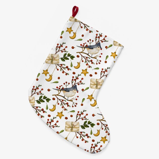 Julblåejay - stor julklapp julstrumpa (Framsidan (Hängande))