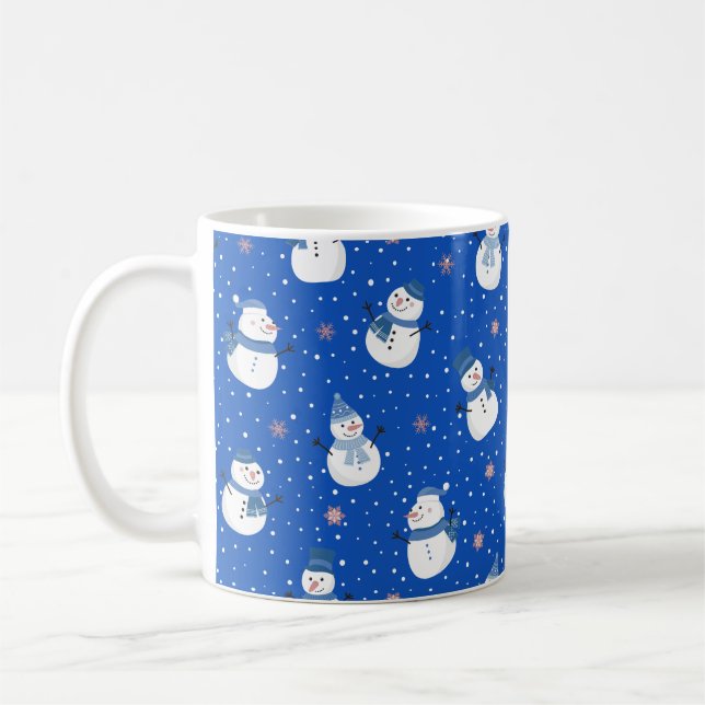 Julblåkaffe Mugg med Snögubbar (Vänster)