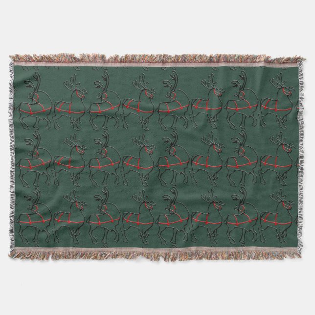Julblanketets Helgdag Reindeer Throw Blankets Filt (Framsidan)