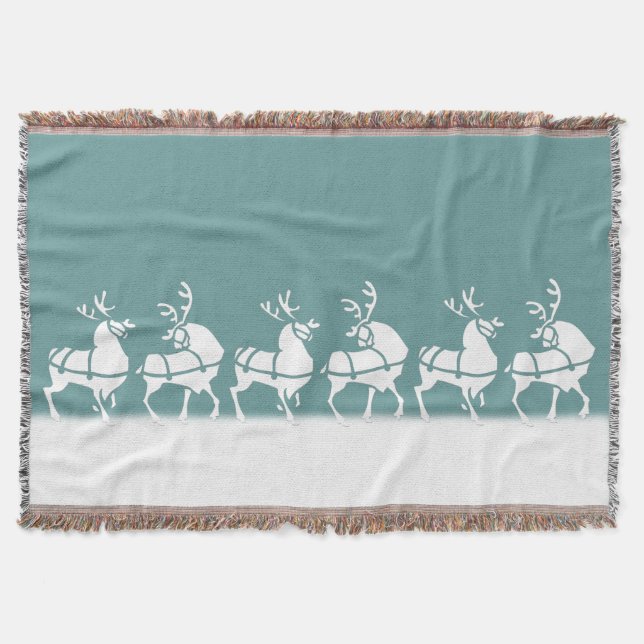 Julblanketets Helgdag Reindeer Throw Blankets Filt (Framsidan)
