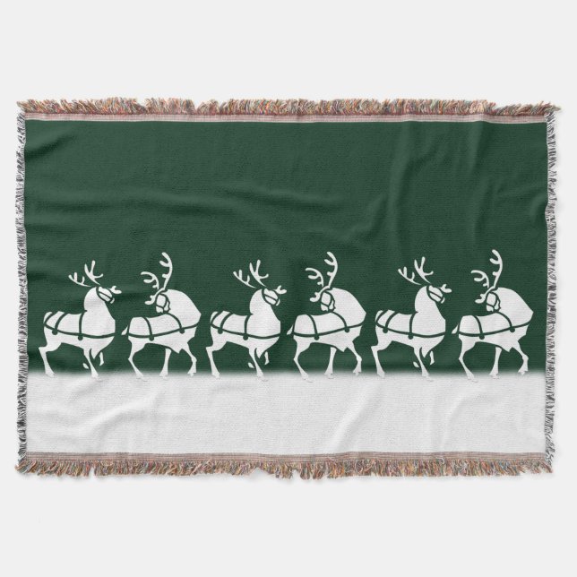 Julblanketets Helgdag Reindeer Throw Blankets Mysfilt (Framsidan)