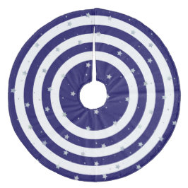 Julblåstripe Träd Skirt Julgransmatta Fleece