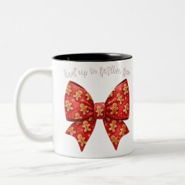 Julblått Ginger Bread Bow Festive Två-Tonad Mugg