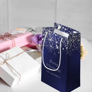 Julblått glitter silver