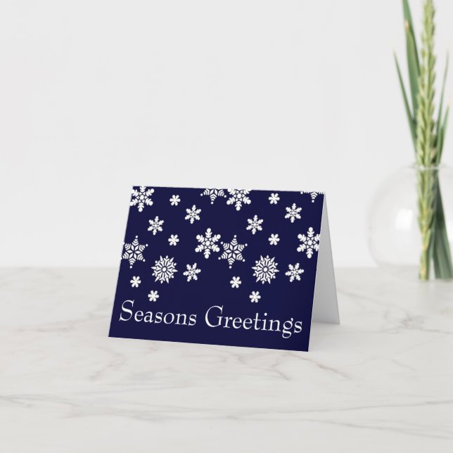 Julblått Säsonhälsningar Helgkort (Framsida)