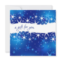 Julblått vinterintyg för Snöflingor