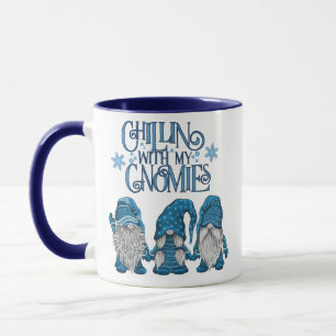 Julblått vintertrio-chilin med mina Gnomier Mugg