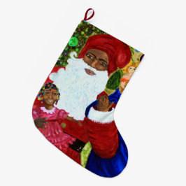 Julbling - Svart Jultomten-lagergåvor Stor Julstrumpa