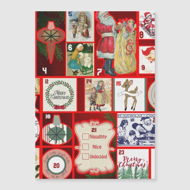 Julblock Advent Illustration Fyrkantig Konst (Framsida)