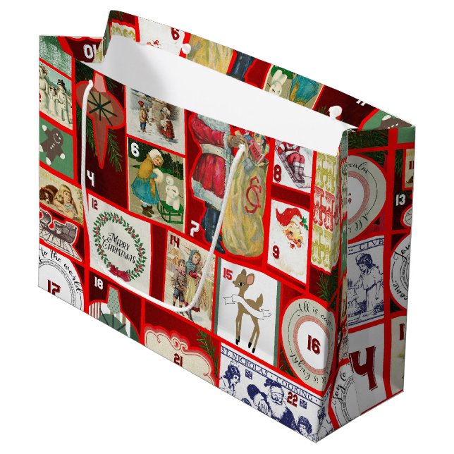 Julblock Advent Illustration Fyrkantig Konst (Framsidan Vinklad)