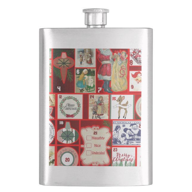 Julblock Advent Illustration Fyrkantig Konst Fickplunta (Framsidan)