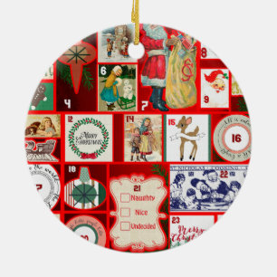 Julblock Advent Illustration Fyrkantig Konst Julgransprydnad Keramik