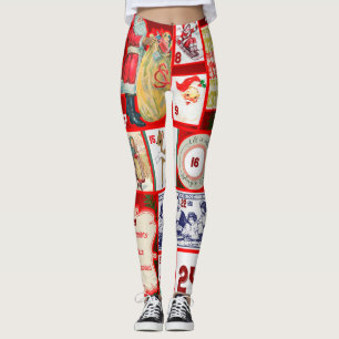 Julblock Advent Illustration Fyrkantig Konst Leggings