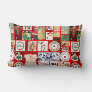 Julblock Advent Illustration Fyrkantig Konst Lumbarkudde