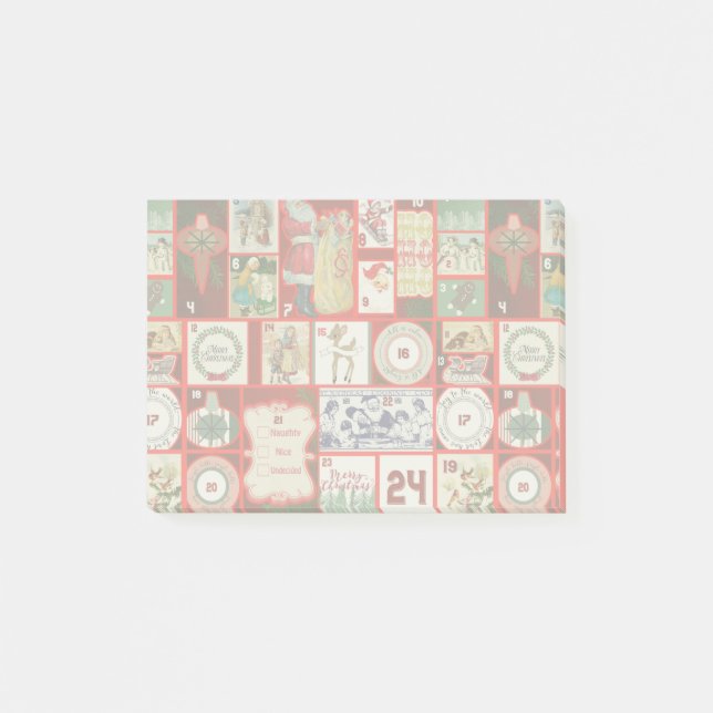Julblock Advent Illustration Fyrkantig Konst Post-it Block (Framsida)