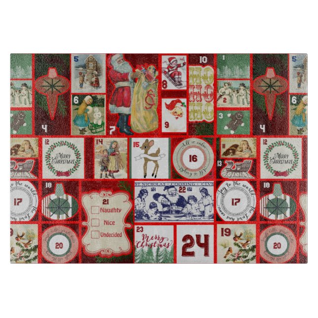 Julblock Adventsillustration Fyrkantig Konst (Framsidan)