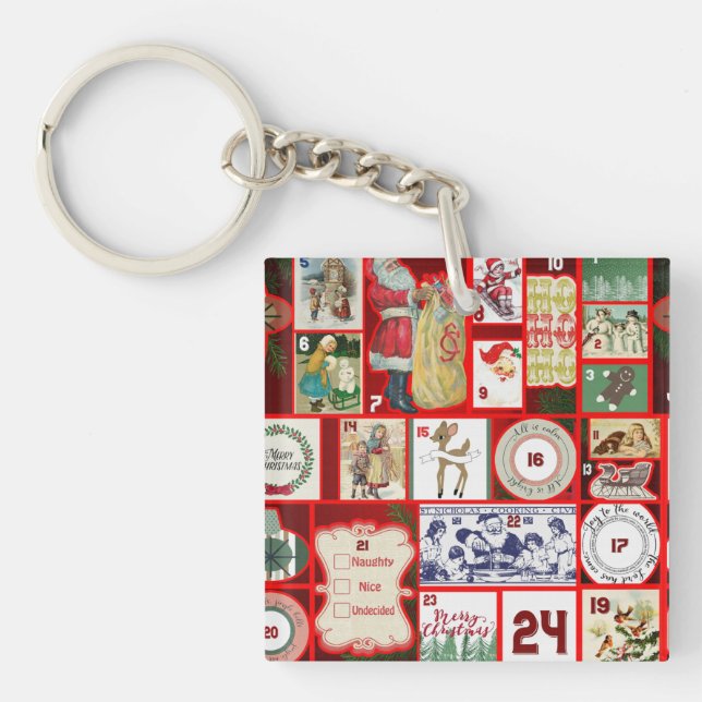 Julblock Adventsillustration Fyrkantig Konst (Framsidan)