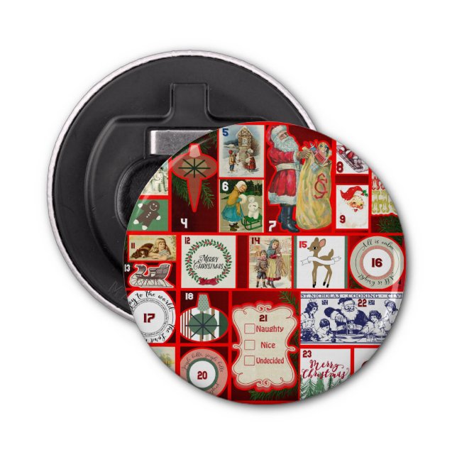 Julblocket Illustration-fyrkanter Flasköppnare (Framsidan)