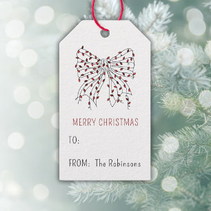 Julblocket Red Light Minimal Personlig Gift Presentetikett