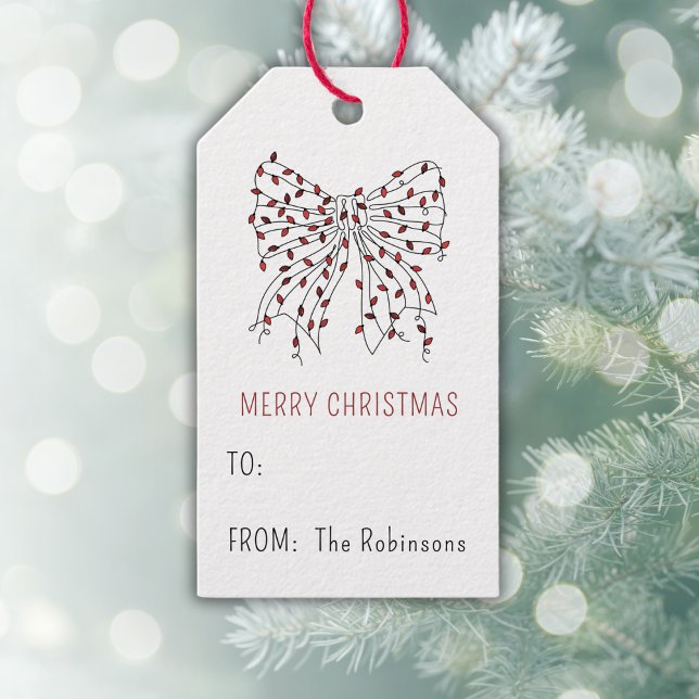 Julblocket Red Light Minimal Personlig Gift Presentetikett (Skapare uppladdad)