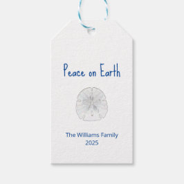 Julblocket Sand Dollar Peace på jorden Presentetikett