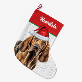 Julblodsjud med Namn Woof Background Stor Julstrumpa