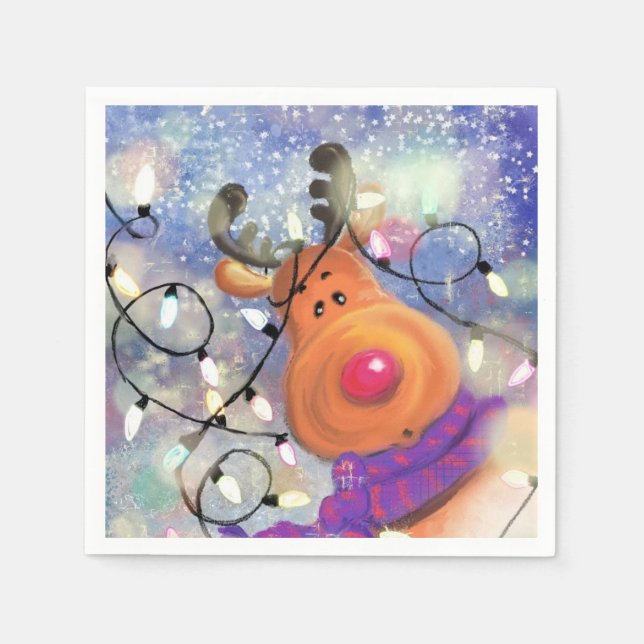 Julblöjor med Lycklig Reindeer Pappersservett (Framsidan)