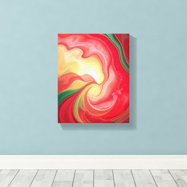 Julblomfrequenser Premium Insvept Canvas (Insitu (trägolv))