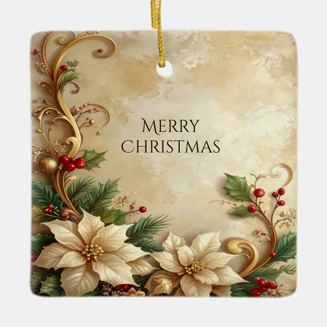 Julblomma firande prydnad julgransprydnad keramik (Framsida)