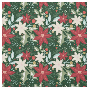 Julblomma Jul Poinsettia Tyg