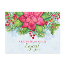 Julblomma Jullöv Julen Julreceptkort