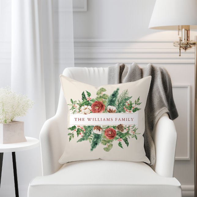 Julblomma Kudde (Christmas Floral Throw Pillow
)