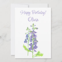 Julblomma Larkspur Watercolor Blommigt