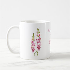Julblomma Larkspur Watercolor Blommigt Kaffemugg
